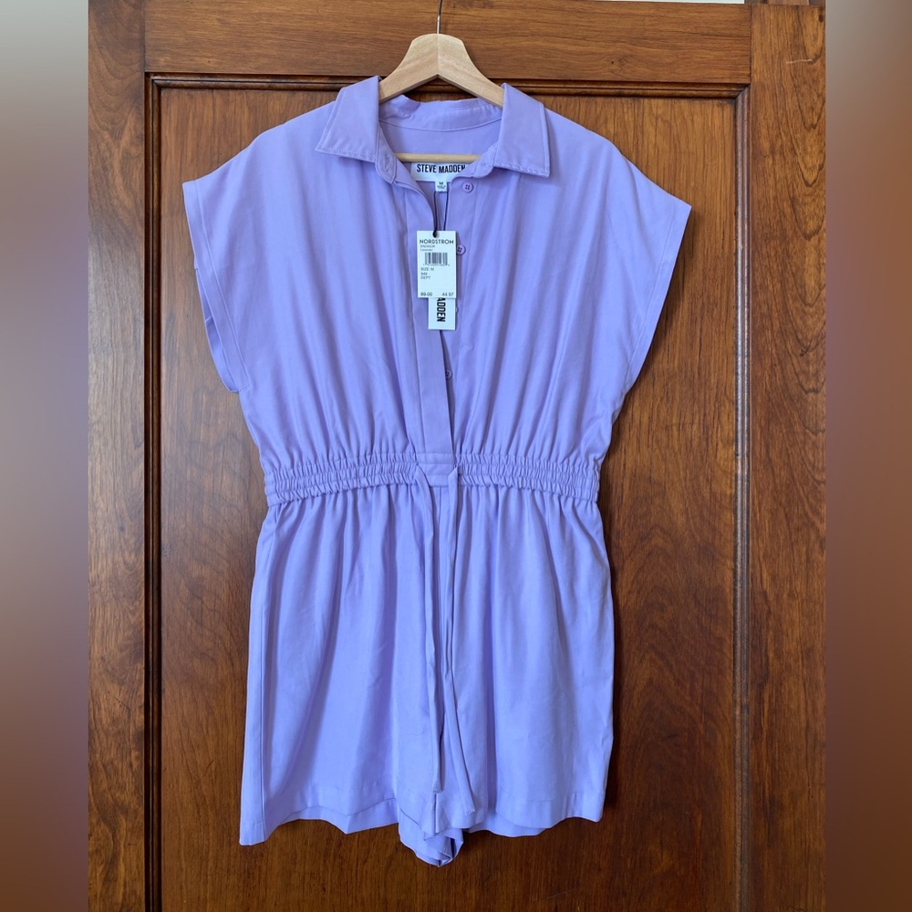 Steve Madden Lavender Button-Up Top